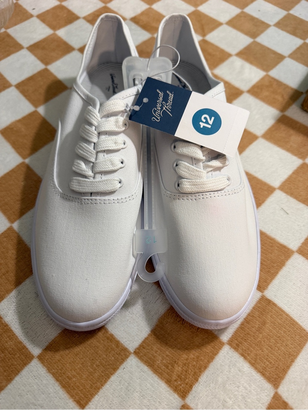 Lands' End Men's White Canvas Lace-Up Sneakers